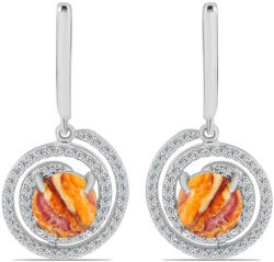  Ezüst Fülbevaló Oroszlán Mancs Jáspissal és Fehér Topázzal, Y62007