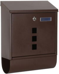 Richter Czech Postaláda, barna, 305×390×115mm, acél, plexi ablakos (0827-36718)