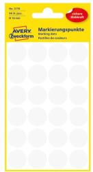 AVERY Etikett AVERY 3170 öntapadó jelölőpont fehér 18mm 96 jelölőpont/csomag (3170) - pcx