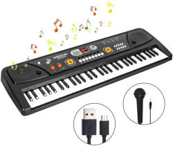  61 billentyűs elektromos játék szintetizátor mikrofonnal és varázslatos dallamokkal