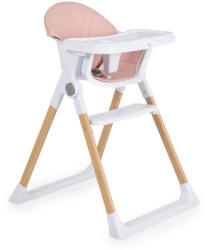 ALMOND etetőszék bőr ülés fa lábakkal PINK - pepita