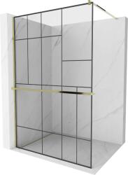 Mexen Kioto+ Walk-in Zuhanyfal - 120x200 cm - Fekete/Arany (5907709177574)