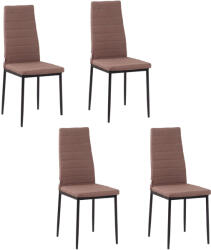 HomCom 4 db kárpitozott szék készlet, poliészter/fém, 41 x 50 x 97 cm, barna