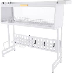  Edénylefolyó állvány, rozsdaálló kivitel, helytakarékos tároló, FEHÉR