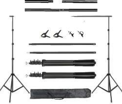  Fotóstúdió Háttér Állvány Szett - 2.6m x 3m, Állítható - pepita - 34 128 Ft