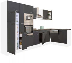 Leziter Yorki 370 sarok konyhablokk fehér korpusz, selyemfényű antracit fronttal (LS370FHAN)