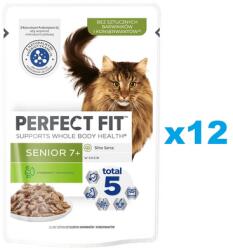 Perfect Fit Senior 7+ 12x85 g teljes értékű nedves eledel idős macskáknak pulykával és sárgarépával mártásban