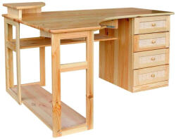Komforttéka Janó Sarokíróasztal - Fenyőfa - 4 Fiókkal