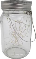 Entac napelemes üveg füzérrel 20 LED melegfehér 2m IP44