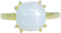  Arannyal Bevont Ezüst Gyűrű - Szivárvány Holdkő - 5.41 Karát