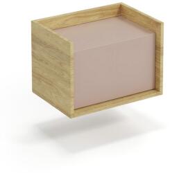 Halmar MOBIUS alacsony szekrény 1D szín: hikora tölgy/rózsaszín - mindigbutor - 34 300 Ft