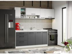 Mobiro Lorand szürke-fehér konyhabútor - 13 - 230 cm - mindigbutor