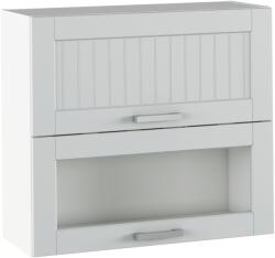 TEMPO KONDELA Felső szekrény, világosszürke/fehér, JULIA TYP 13 - mindigbutor