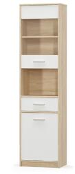 TEMPO KONDELA Vitrines szekrény 1D1W1S, fehér/tölgy sonoma, TEYO - mindigbutor