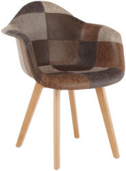 TEMPO KONDELA Dizájnos fotel, patchwork/bükk, TERST