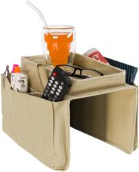 TEMPO KONDELA Kanapé szervező/kartámasz alátét, bézs, IPRES - mindigbutor