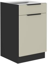 TEMPO KONDELA Alsó szekrény, cashmere/fekete, ARAKA 50 D 1F 1S BB - mindigbutor