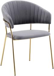 TEMPO KONDELA Design étkezőszék, szürkésbarna Velvet szövet/gold króm arany, DASMIN TYP 1 - mindigbutor