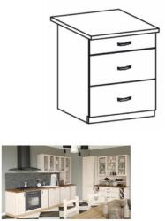 TEMPO KONDELA Fiókos alsószekrény, fehér/északi sosna, ROYAL D60S3 - mindigbutor