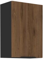TEMPO KONDELA Felső szekrény, okapi dió/fekete, MENZO 50 G-72 1F - mindigbutor