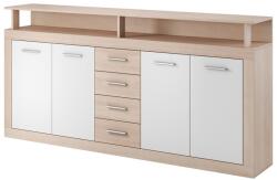 WIPMEB XXL/LUNA komód 4D4S sonoma tölgy/fehér - mindigbutor - 84 476 Ft