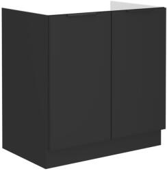 TEMPO KONDELA Mosogató szekrény, fekete, SIBER 80 ZL 2F BB - mindigbutor