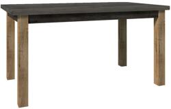 TEMPO KONDELA Étkezőasztal, nyitható, tölgy lefkas sötét/smooth szürke, 160-203x90 cm, MONTANA STW - mindigbutor