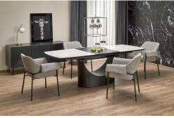 Halmar OSMAN bővíthető asztal, fehér márvány / fekete - mindigbutor