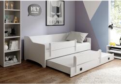 ADRK Kétszemélyes ágy NAOMI II 160x80 matracokkal, Fehér, Grafitszürke - mindigbutor