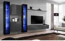 Wipmeble SWITCH 26 szekrénysor XVI szürke-fekete - mindigbutor