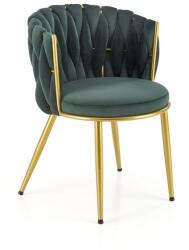 Halmar K517 szék, sötétzöld / arany - mindigbutor