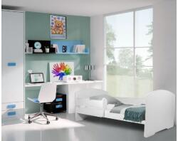 ADRK Ágy matraccal és korláttal PEPE 140x70, Fehér - mindigbutor