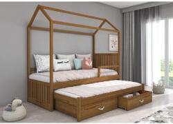 ADRK Jonaszek házikó ágy korláttal 200x90, Tölgyfa - mindigbutor