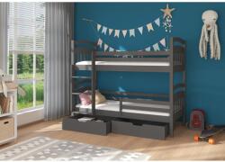 ADRK Kétszemélyes emeletes ágy matracokkal ADA 180x80, Grafitszürke - mindigbutor