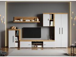 Mobiro Crispy-C02 mintával fehér nappali bútor szett, aranytölgy