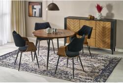 Halmar BARRY étkezőasztal, kerek, szín: dió/fekete - mindigbutor