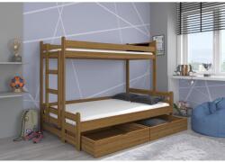 ADRK Háromszemélyes emeletes ágy matraccal BENITO 200x80, Tölgy - mindigbutor