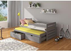 ADRK Dupla ágy korláttal TOMI 200x90, Grafitszürke - mindigbutor