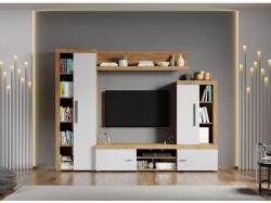 Mobiro Crispy-C09 mintával fehér nappali bútor szett, aranytölgy - mindigbutor