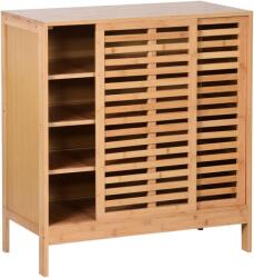 TEMPO KONDELA Cipőtartó, 4 polcos, bambusz, NALDO - mindigbutor