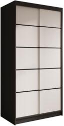 ADRK Tolóajtós szekrény Verto 100, Fekete, Fehér - mindigbutor