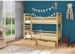 ADRK Kétszemélyes emeletes ágy matracokkal ADA 180x80, Természetes fenyő - mindigbutor