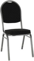 TEMPO KONDELA Szék, rakásolható, fekete anyag/szürke váz, JEFF 3 NEW