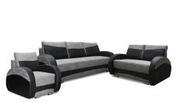 Milo Mara 3+2 fix+1 garnitúra, fekete - szürke - mindigbutor