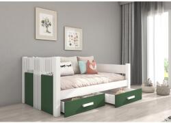 ADRK Parterowa ágy BIBI 180x80, Fehér, Zöld - mindigbutor