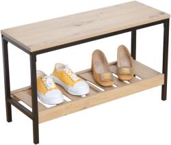 TEMPO KONDELA Cipőtartó, tölgy/fekete, REST - mindigbutor