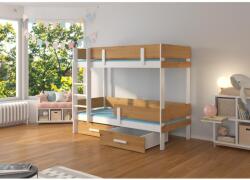 ADRK Kétágyas emeletes ágy ETIONA 180x80, Fehér, Artisan - mindigbutor