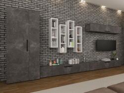 Mobiro Star Nappali Szekrénysor C10- Betonszürke és Fehér színben