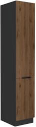 TEMPO KONDELA Magas szekrény, okapi dió/fekete, MENZO 40 DK-210 2F