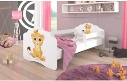 ADRK Ágy matraccal és korláttal CASIMO LION 160x80, Fehér - mindigbutor